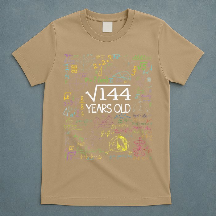 Square Root Of 144 12th Birthday Funny 12 Year Old Nerd Math T-Shirt