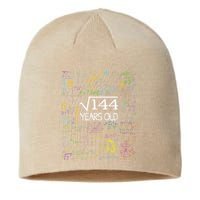 Square Root Of 144 12th Birthday Funny 12 Year Old Nerd Math Sustainable Beanie