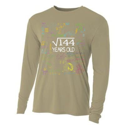 Square Root Of 144 12th Birthday Funny 12 Year Old Nerd Math Cooling Performance Long Sleeve Crew