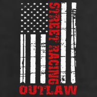 Street Racing Outlaw Flag American Drag Racing 7 Panel Mesh Trucker Snapback Hat