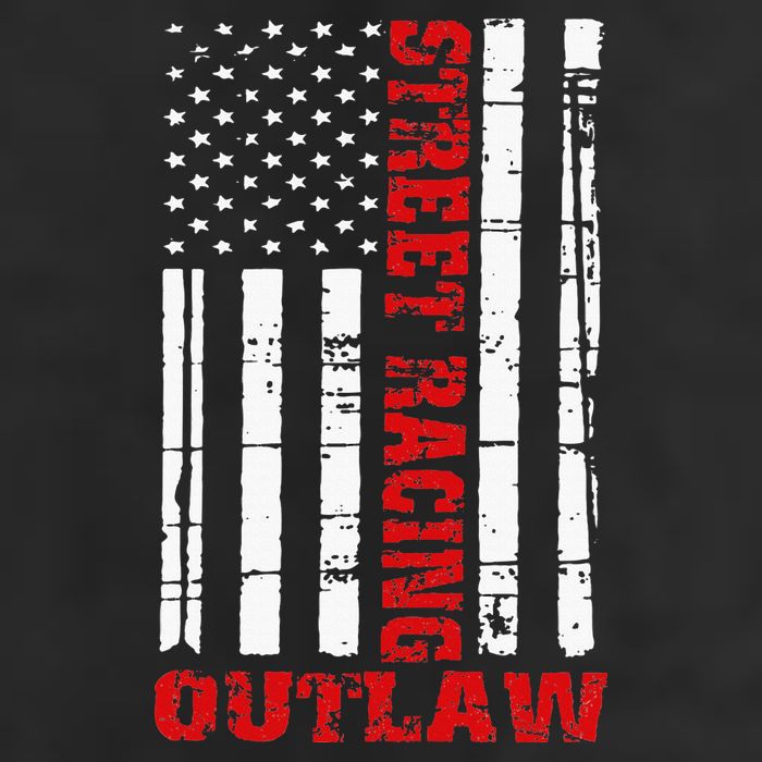 Street Racing Outlaw Flag American Drag Racing 7 Panel Mesh Trucker Snapback Hat