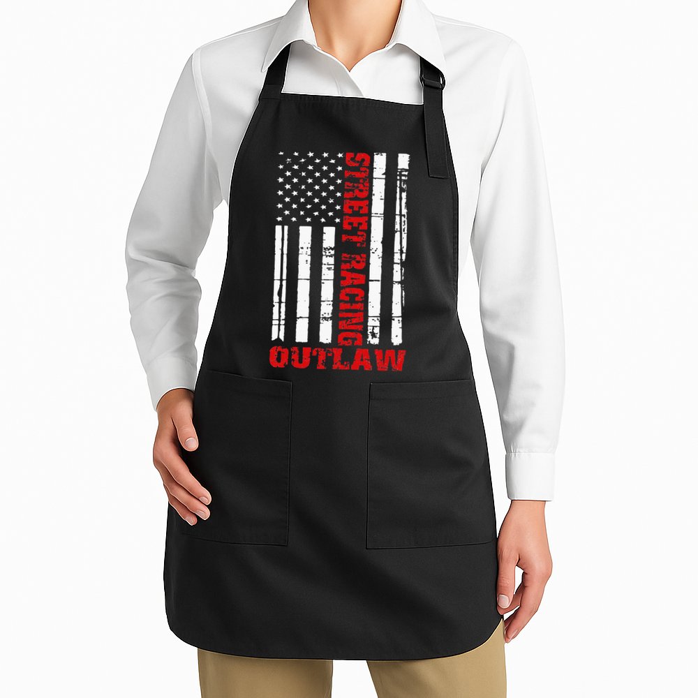 Street Racing Outlaw Flag American Drag Racing Apron