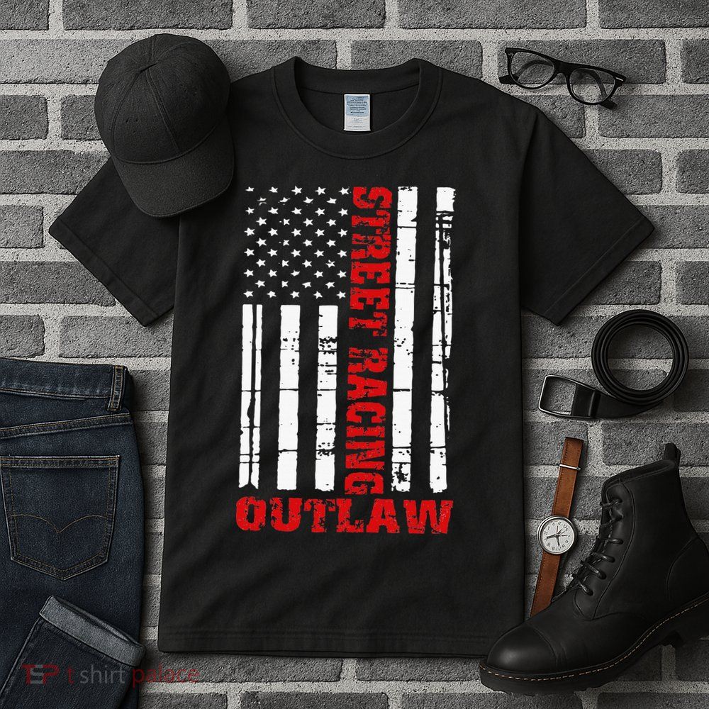 Street Racing Outlaw Flag American Drag Racing Tall T-Shirt