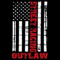 Street Racing Outlaw Flag American Drag Racing Kids Hoodie