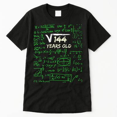 Square Root Of 144 12th Birthday 12 Years Old Gift Tall T-Shirt