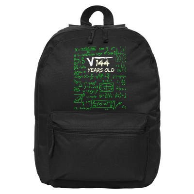 Square Root Of 144 12th Birthday 12 Years Old Gift 16 in Basic Backpack