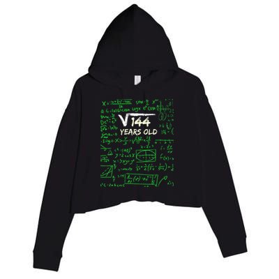 Square Root Of 144 12th Birthday 12 Years Old Gift Crop Fleece Hoodie