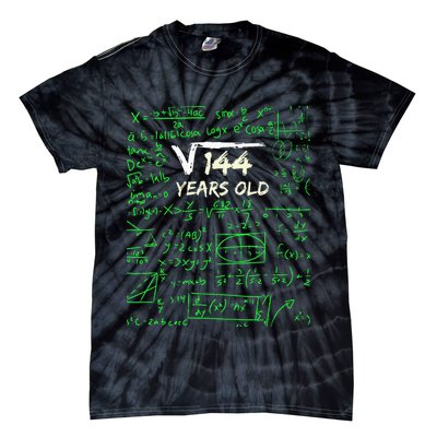 Square Root Of 144 12th Birthday 12 Years Old Gift Tie-Dye T-Shirt