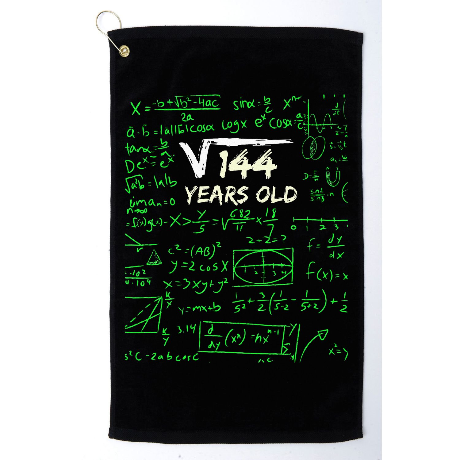 Square Root Of 144 12th Birthday 12 Years Old Gift Golf Towel