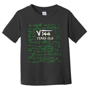 Square Root Of 144 12th Birthday 12 Years Old Gift Toddler T-Shirt