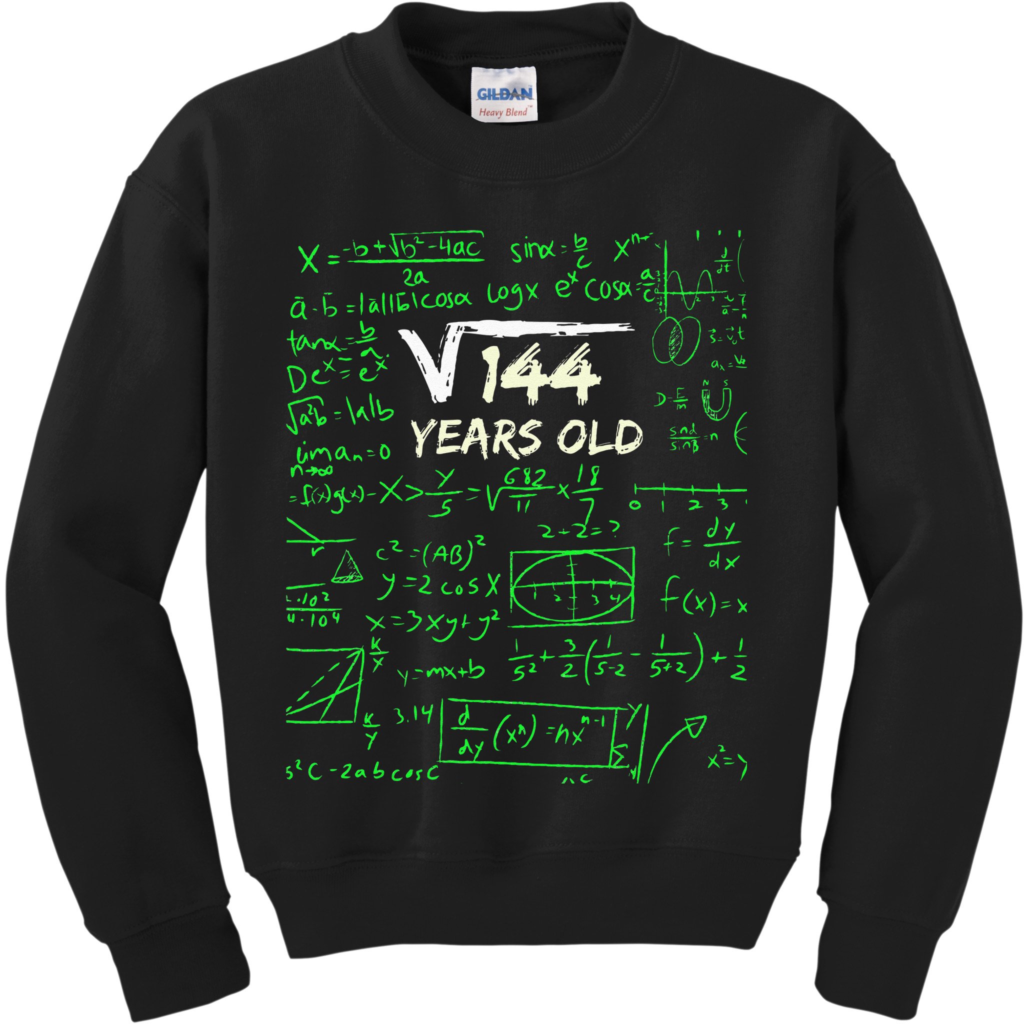 Square Root Of 144 12th Birthday 12 Years Old Gift Kids Sweatshirt