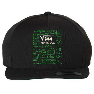 Square Root Of 144 12th Birthday 12 Years Old Gift Wool Snapback Cap