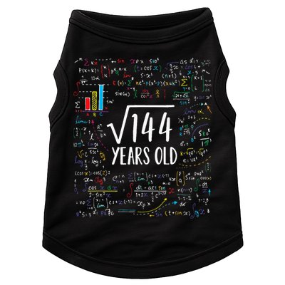 Square Root Of 144 12th Birthday 12 Year Old Gifts Math Bday Doggie Tank