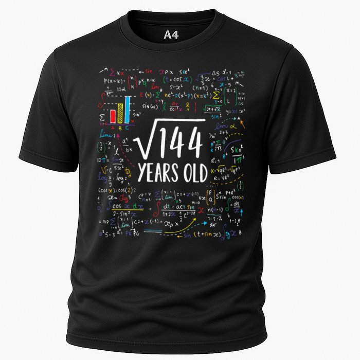 Square Root Of 144 12th Birthday 12 Year Old Gifts Math Bday Cooling Performance Crew T-Shirt