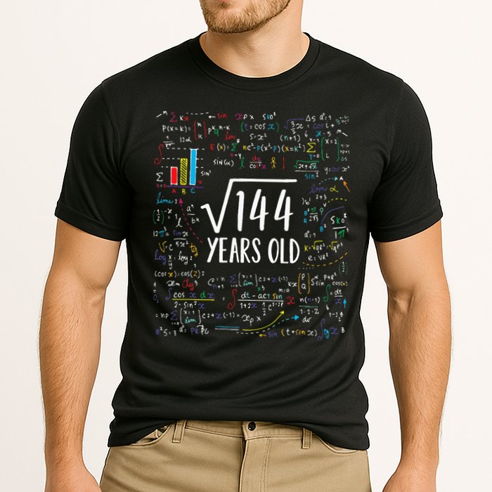 Square Root Of 144 12th Birthday 12 Year Old Gifts Math Bday Cooling Performance Crew T-Shirt