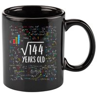 Square Root Of 144 12th Birthday 12 Year Old Gifts Math Bday 11oz C Handle Ceramic Mug