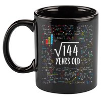 Square Root Of 144 12th Birthday 12 Year Old Gifts Math Bday 11oz C Handle Ceramic Mug
