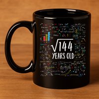 Square Root Of 144 12th Birthday 12 Year Old Gifts Math Bday 11oz C Handle Ceramic Mug