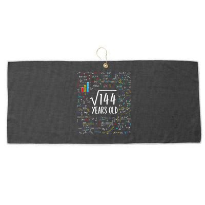 Square Root Of 144 12th Birthday 12 Year Old Gifts Math Bday Large Microfiber Waffle Golf Towel