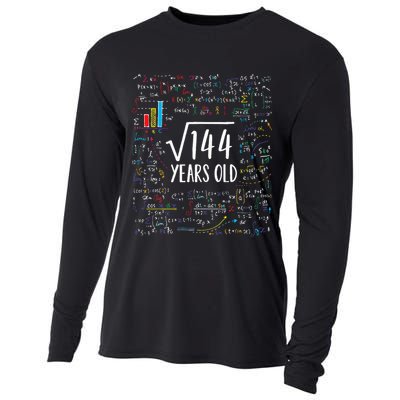 Square Root Of 144 12th Birthday 12 Year Old Gifts Math Bday Cooling Performance Long Sleeve Crew