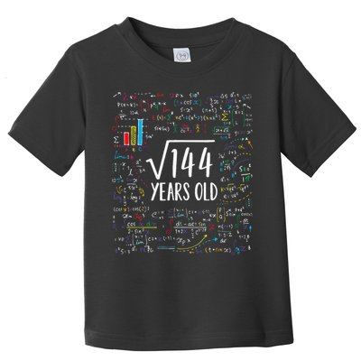 Square Root Of 144 12th Birthday 12 Year Old Gifts Math Bday Toddler T-Shirt