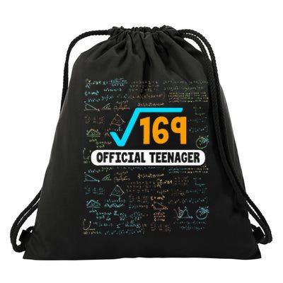 Square Root Of 169 13 Years Old Teenager Birthday Drawstring Bag