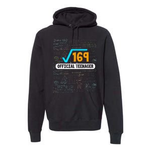 Square Root Of 169 13 Years Old Teenager Birthday Premium Hoodie