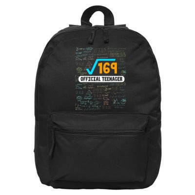 Square Root Of 169 13 Years Old Teenager Birthday 16 in Basic Backpack