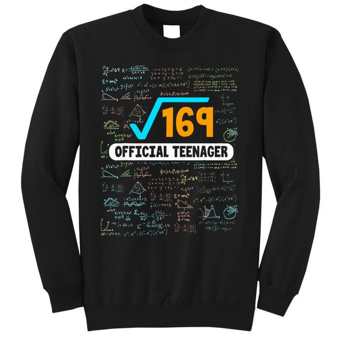 Square Root Of 169 13 Years Old Teenager Birthday Tall Sweatshirt