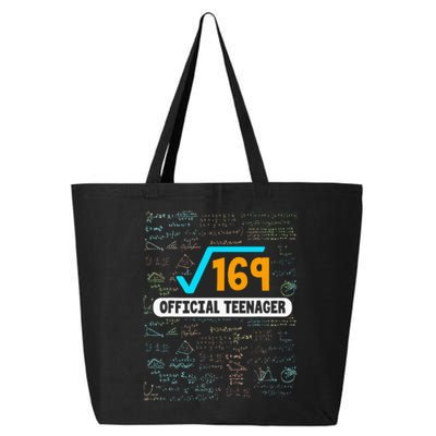 Square Root Of 169 13 Years Old Teenager Birthday 25L Jumbo Tote