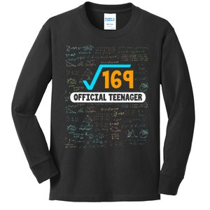 Square Root Of 169 13 Years Old Teenager Birthday Kids Long Sleeve Shirt