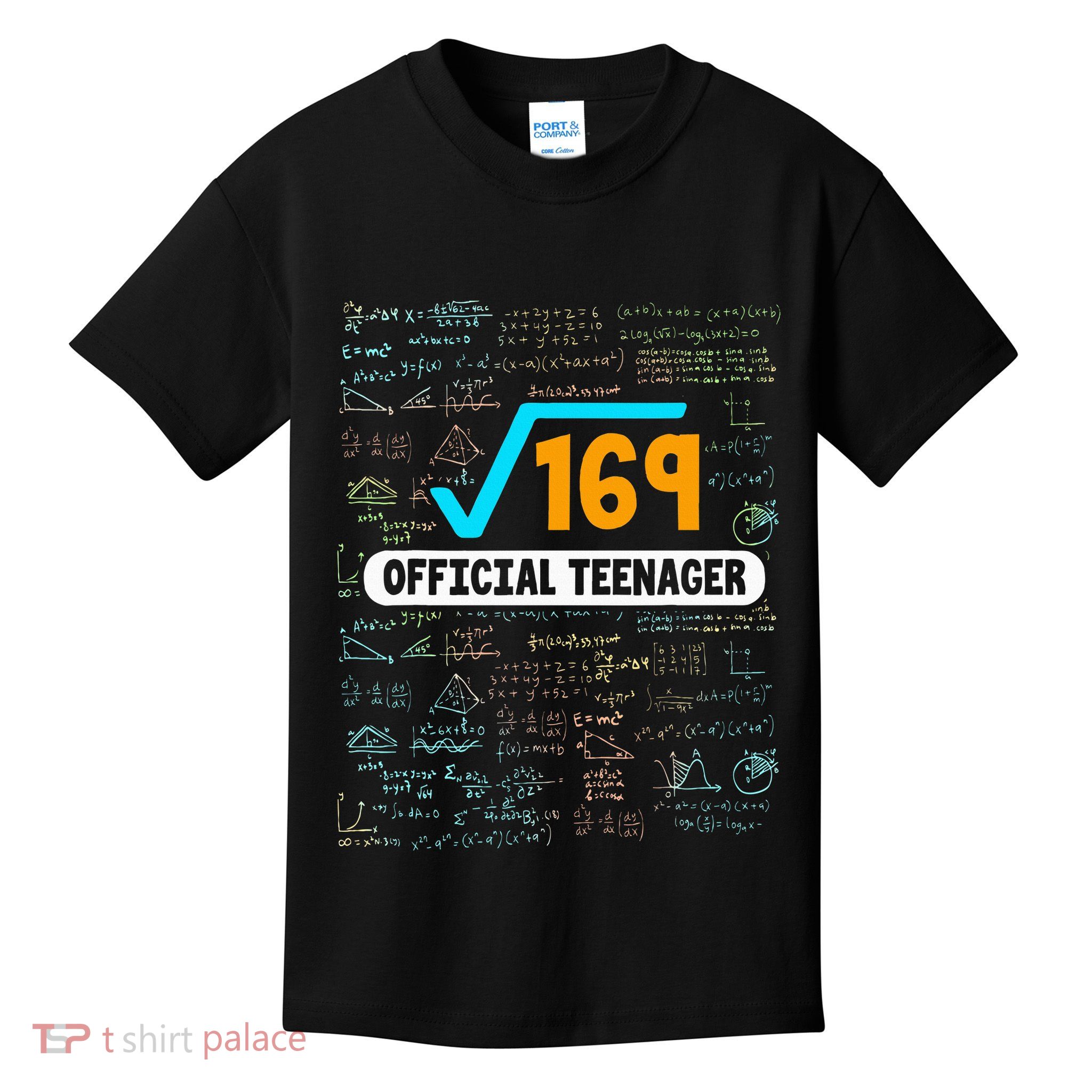 Square Root Of 169 13 Years Old Teenager Birthday Kids T-Shirt