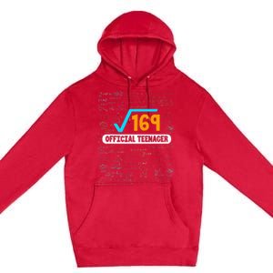 Square Root Of 169 13 Years Old Teenager Birthday Premium Pullover Hoodie