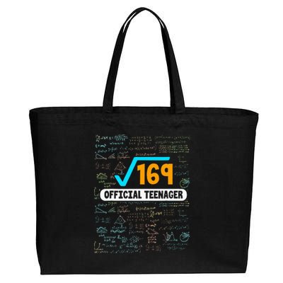 Square Root Of 169 13 Years Old Teenager Birthday Cotton Canvas Jumbo Tote