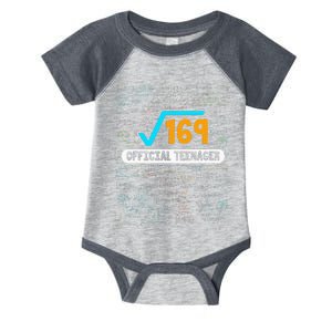 Square Root Of 169 13 Years Old Teenager Birthday Infant Baby Jersey Bodysuit