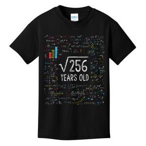 Square Root Of 256 16th Birthday 16 Year Old Gifts Math Bday Kids T-Shirt