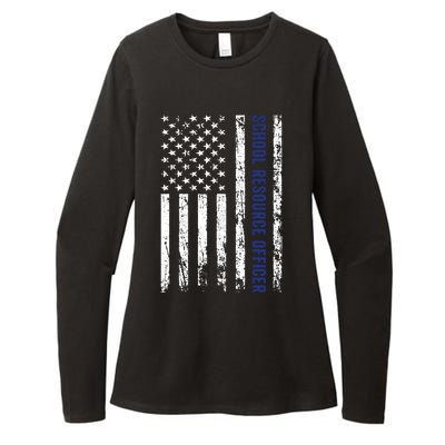 School Resource Officer SRO USA Flag Womens CVC Long Sleeve Shirt