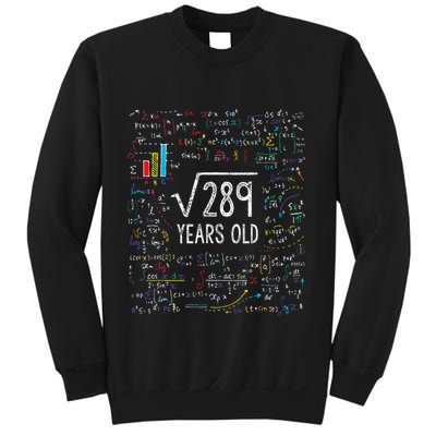 Square Root Of 289 17th Birthday 17 Year Old Gifts Math Bday Sweatshirt