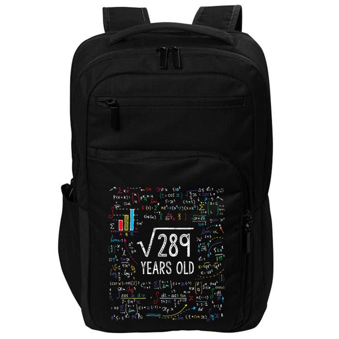 Square Root Of 289 17th Birthday 17 Year Old Gifts Math Bday Impact Tech Backpack