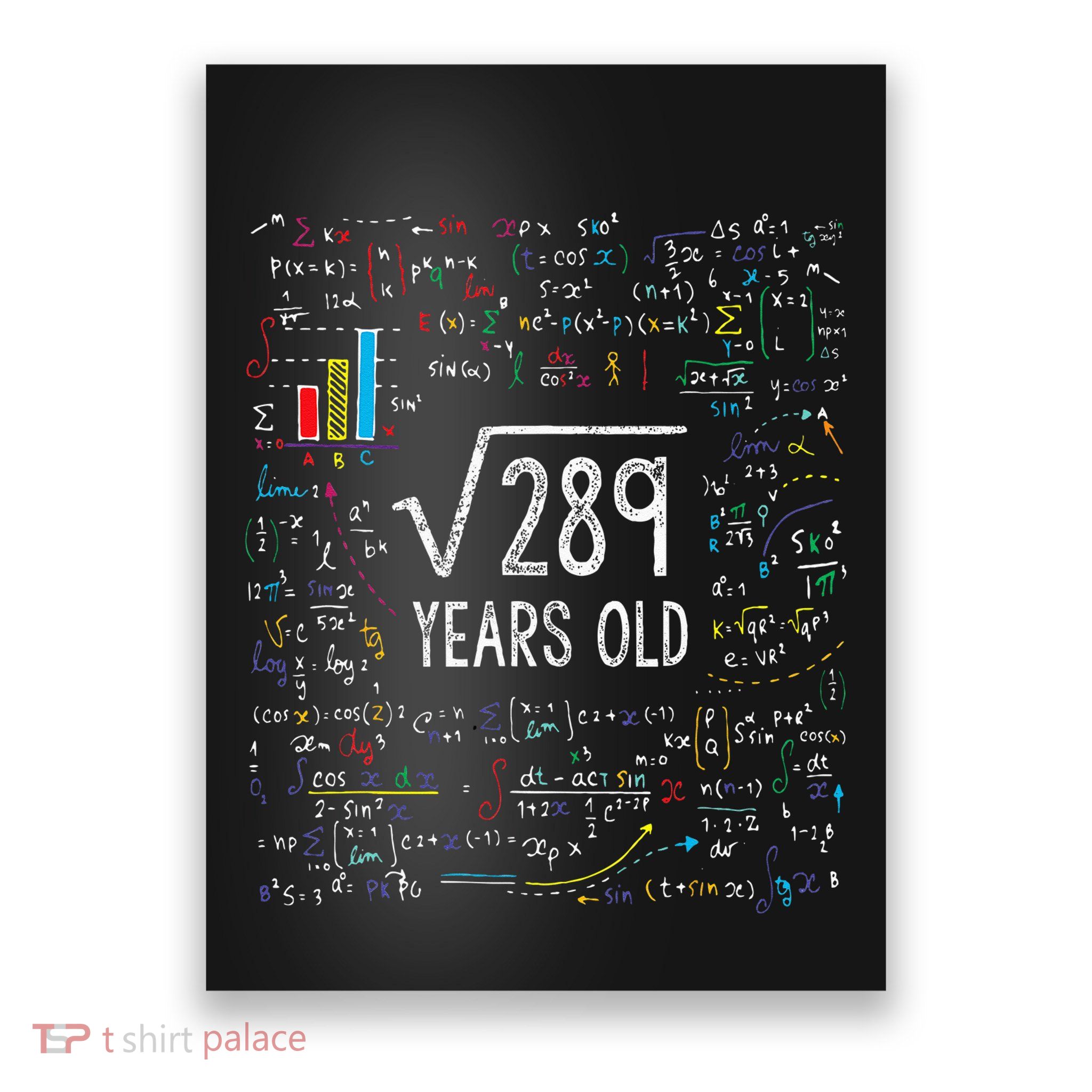 Square Root Of 289 17th Birthday 17 Year Old Gifts Math Bday Poster