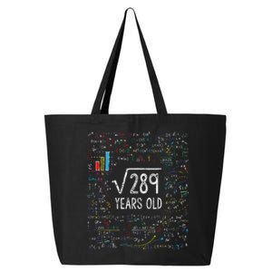 Square Root Of 289 17th Birthday 17 Year Old Gifts Math Bday 25L Jumbo Tote