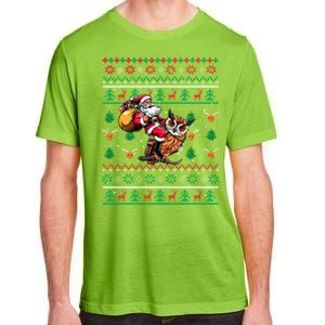 Santa Riding Owl Christmas Bird Lover Adult ChromaSoft Performance T-Shirt