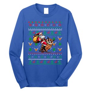 Santa Riding Owl Christmas Bird Lover Long Sleeve Shirt