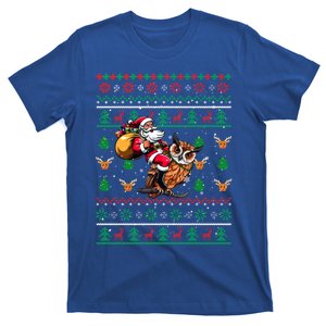 Santa Riding Owl Christmas Bird Lover T-Shirt