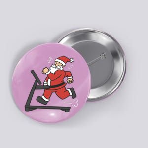 Santa Running On Treadmill Funny Fitness Button