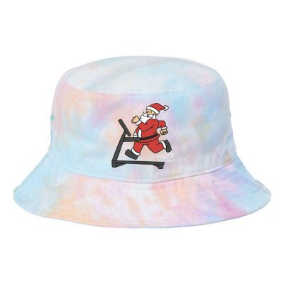 Santa Running On Treadmill Funny Fitness Tie Dye Newport Bucket Hat