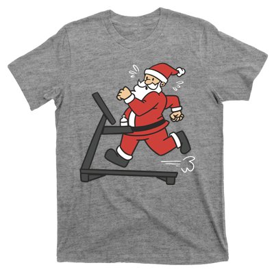 Santa Running On Treadmill Funny Fitness T-Shirt