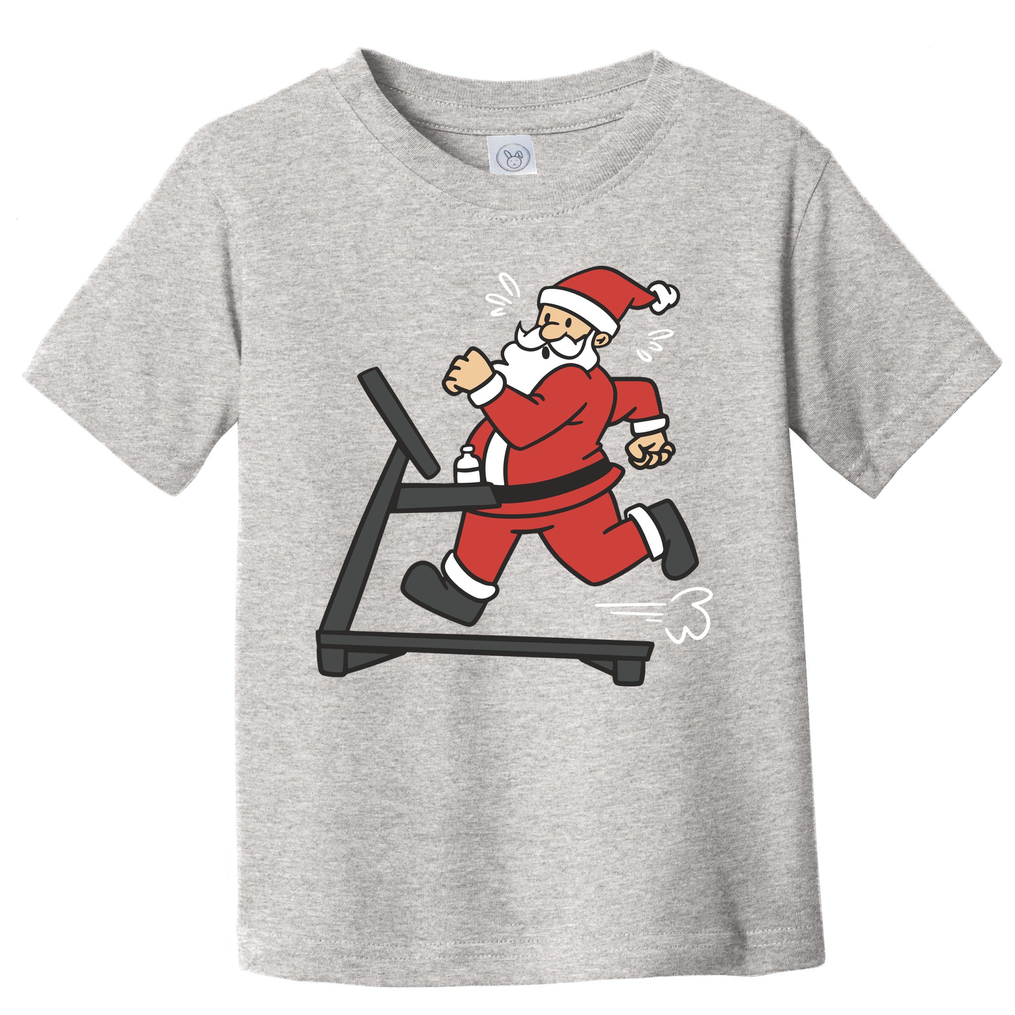 Santa Running On Treadmill Funny Fitness Toddler T-Shirt