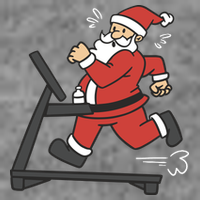 Santa Running On Treadmill Funny Fitness Toddler T-Shirt