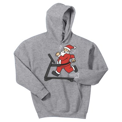 Santa Running On Treadmill Funny Fitness Kids Hoodie